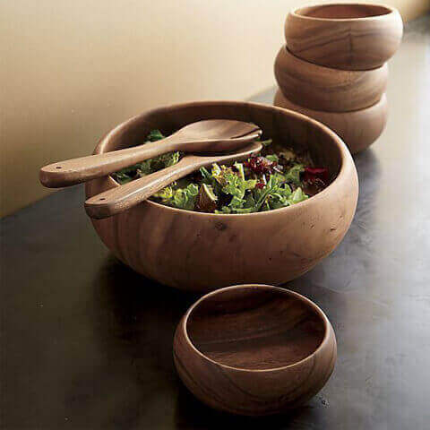 Haider International Wooden Bowls with Spoons